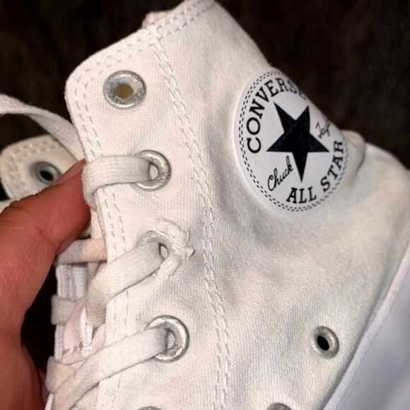 Converse Chuck Taylor All Star Lugged Heel Shoes Women 8 White High-Top Sneakers - Picture 6 of 7